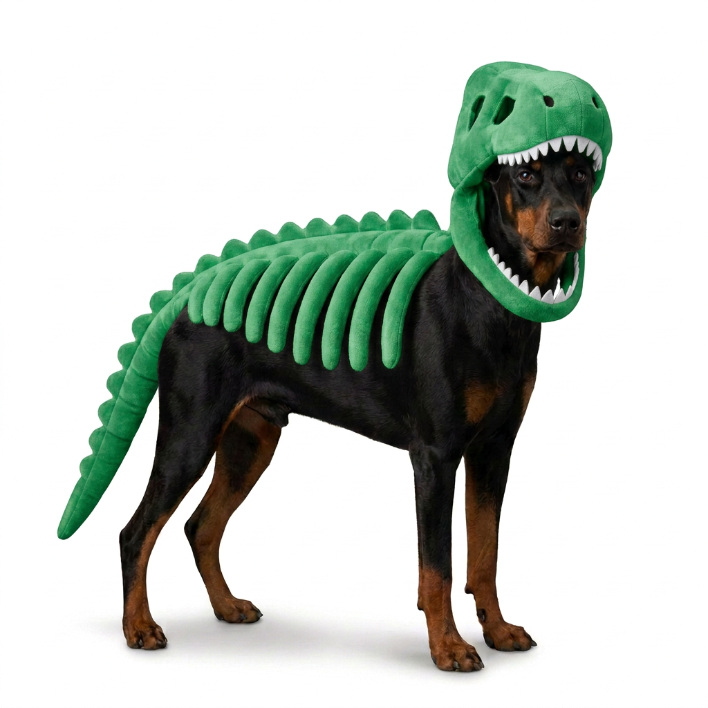 Kostium szkieletu dinozaura dla psa na Halloween