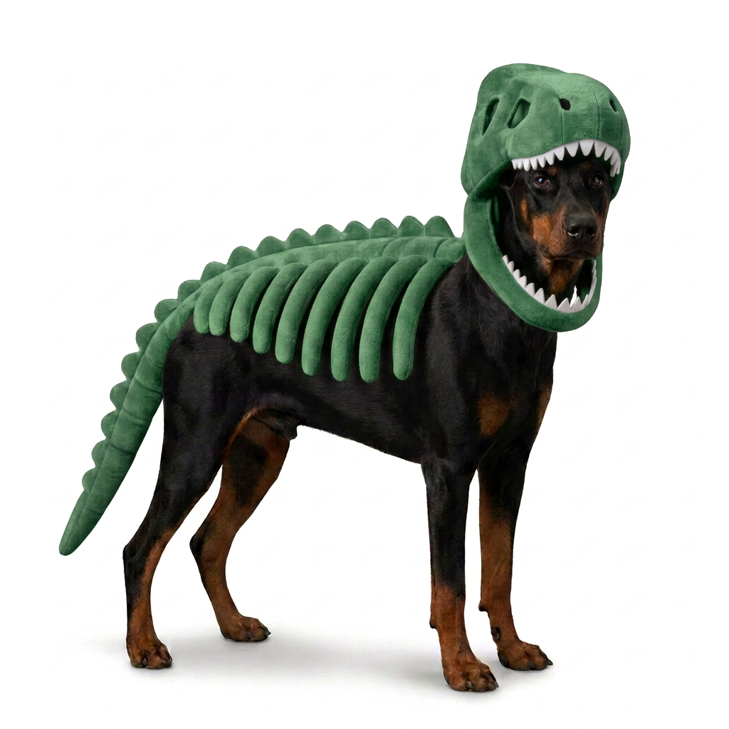 Kostium szkieletu dinozaura dla psa na Halloween