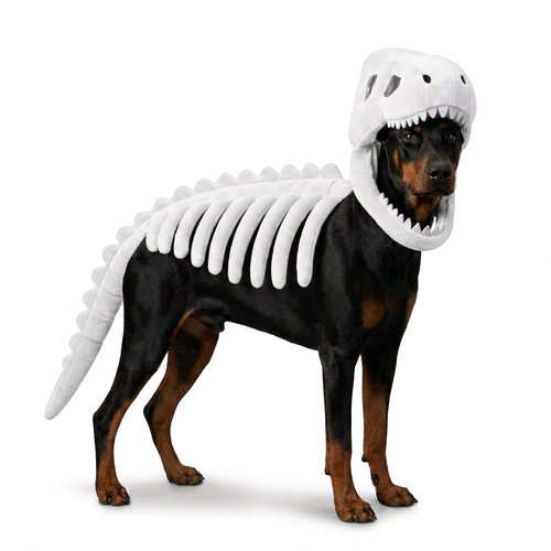 Kostium szkieletu dinozaura dla psa na Halloween
