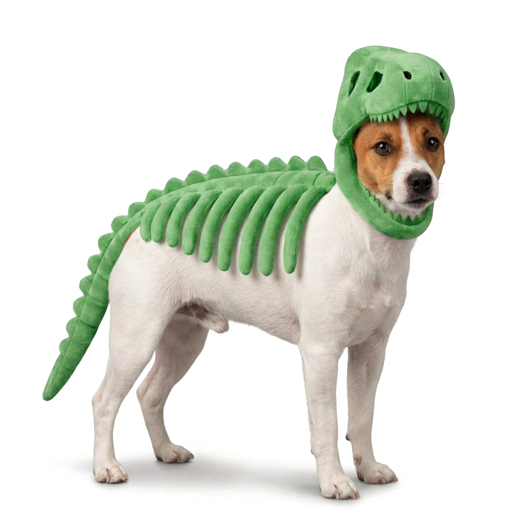 Kostium szkieletu dinozaura dla psa na Halloween