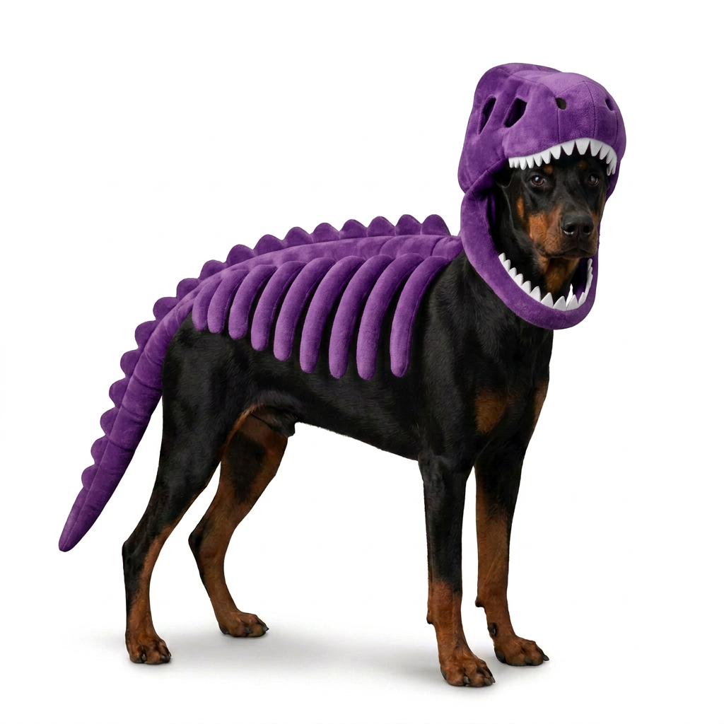 Kostium szkieletu dinozaura dla psa na Halloween