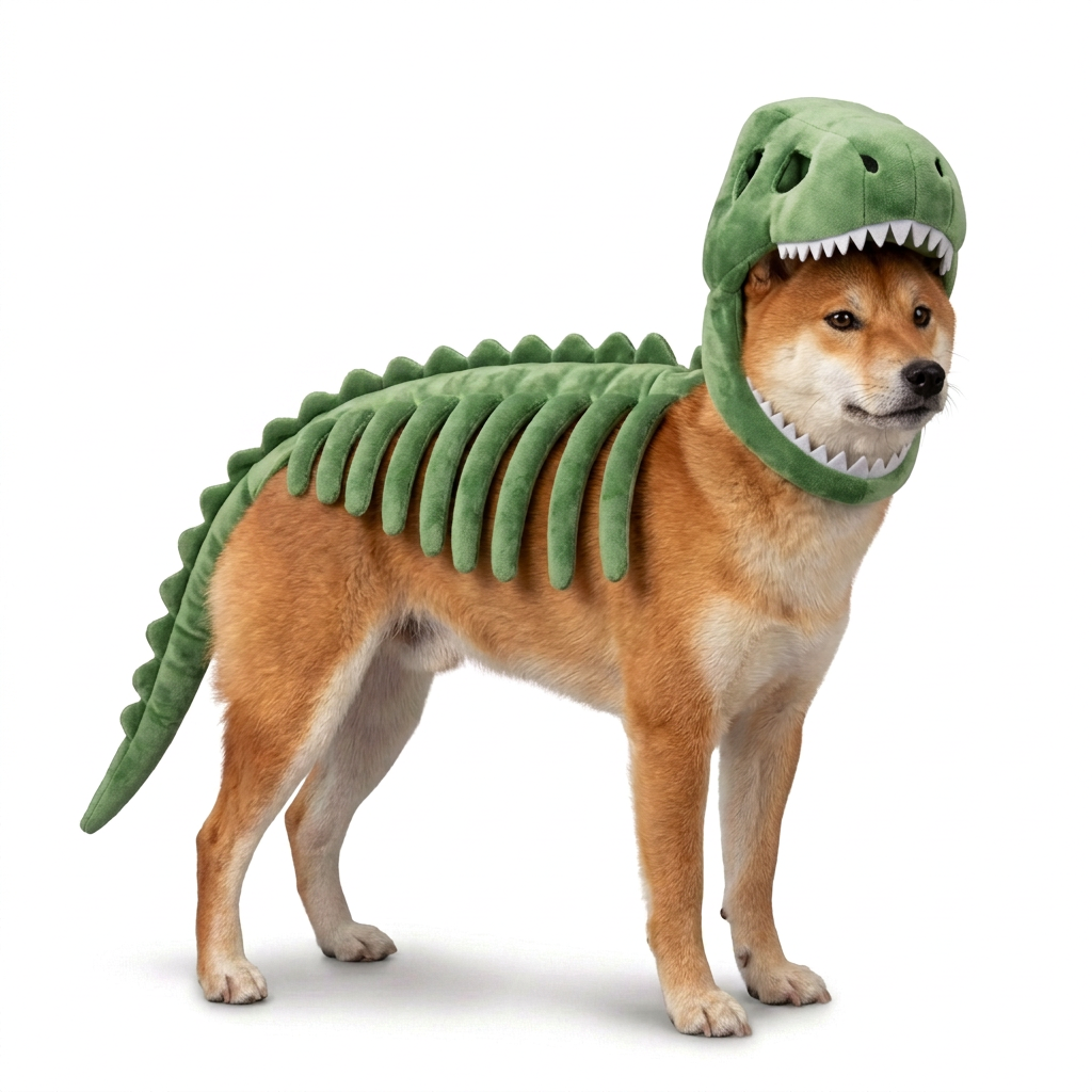 Kostium szkieletu dinozaura dla psa na Halloween
