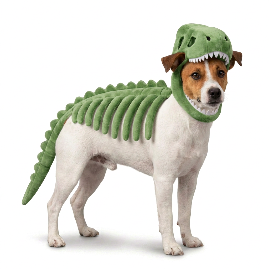Kostium szkieletu dinozaura dla psa na Halloween